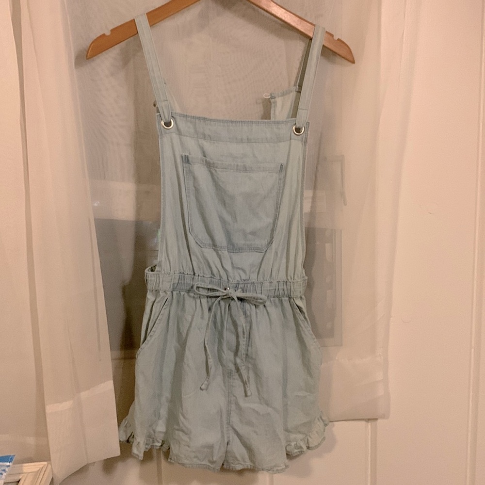 Derek Heart blue Jean overall romper